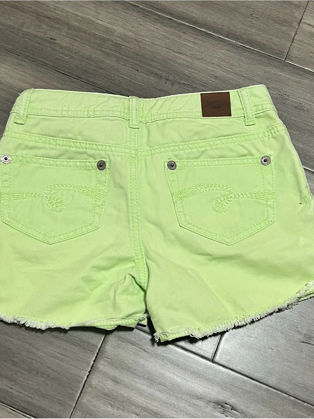 Justice Girls Shorts Juniors Size 14 Neon Green Shorts Beach Summer Shorts Y2K